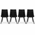 Ensemble de 4 chaises en velours pour salle à manger