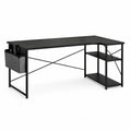Bureau d'angle réversible avec étagères pour gaming et étude, 120x70 cm