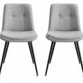 Ensemble de 2 chaises rembourrées modernes en chenille pour salle à manger