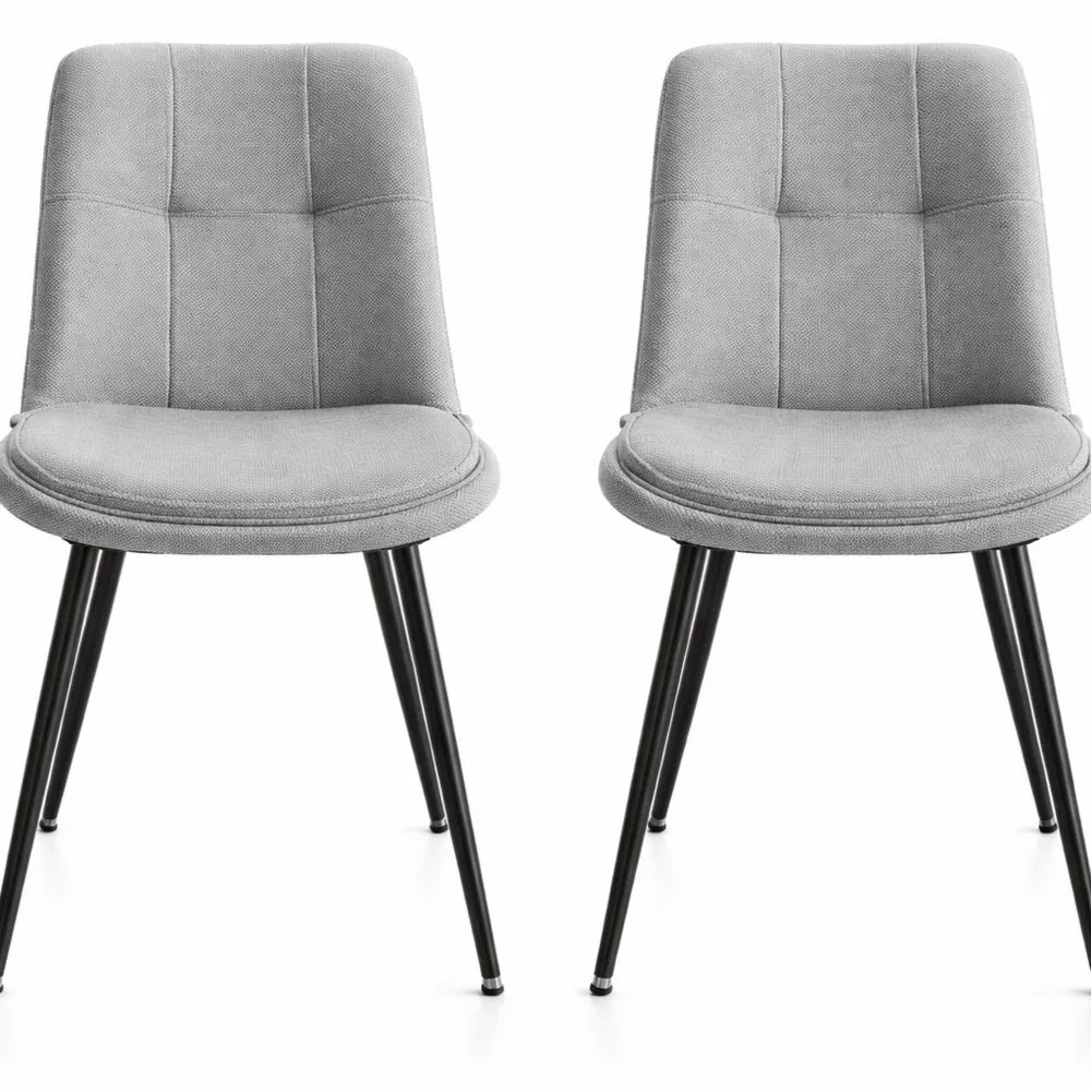 Ensemble de 2 chaises rembourrées modernes en chenille pour salle à manger