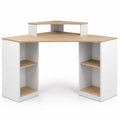 Bureau d'angle compact avec rangements pratiques