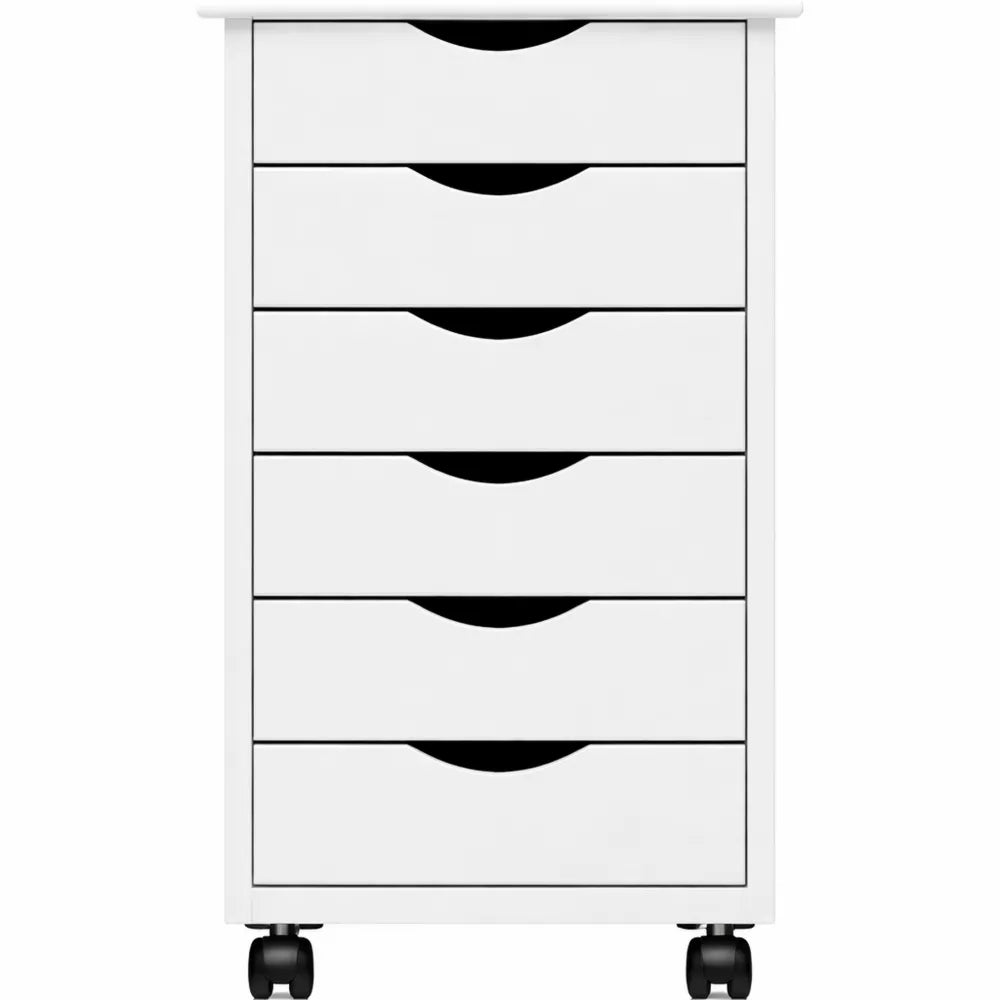 Armoire roulante avec tiroirs en bois de pin solide pour rangement