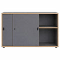 Armoire de bureau moderne avec portes coulissantes et 2 étagères