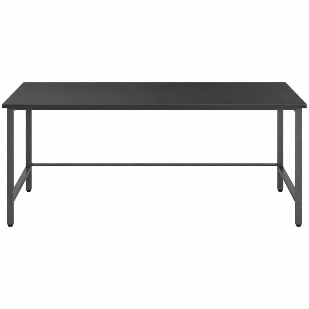Table d'Étude Minimaliste 120cm avec Cadre Renforcé, Bois et Acier Noir