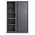 Grande armoire à portes coulissantes anthracite 200 x 120 cm