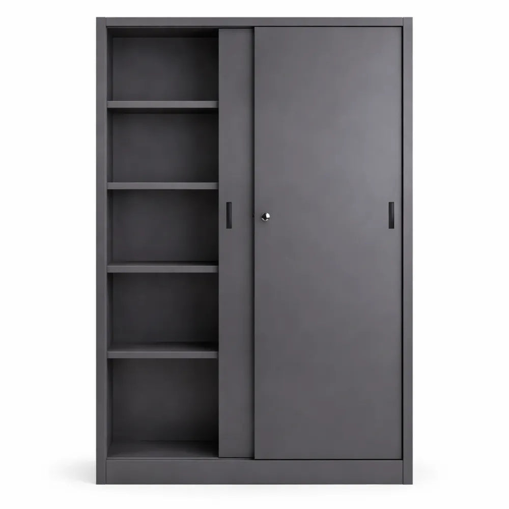 Grande armoire à portes coulissantes anthracite 200 x 120 cm