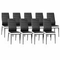 Ensemble de 6 chaises confortables pour salle à manger, noir et blanc