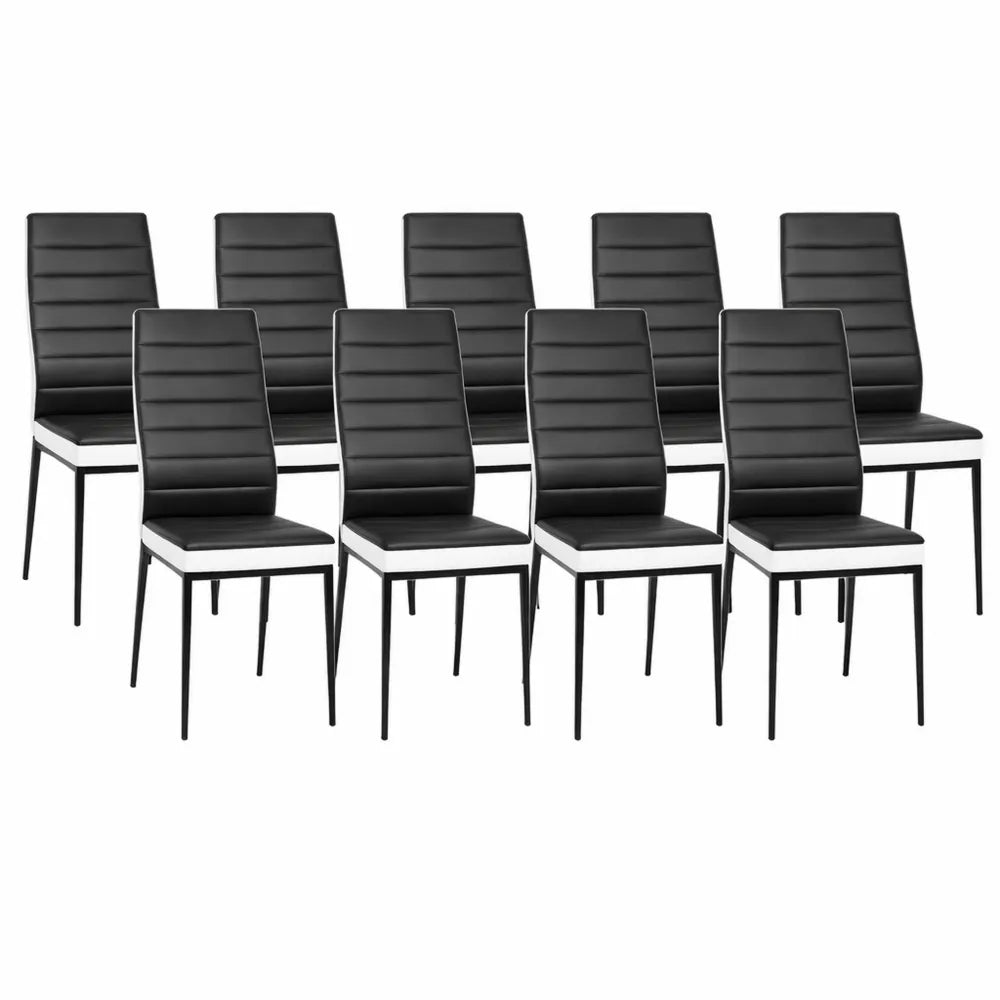 Ensemble de 6 chaises confortables pour salle à manger, noir et blanc