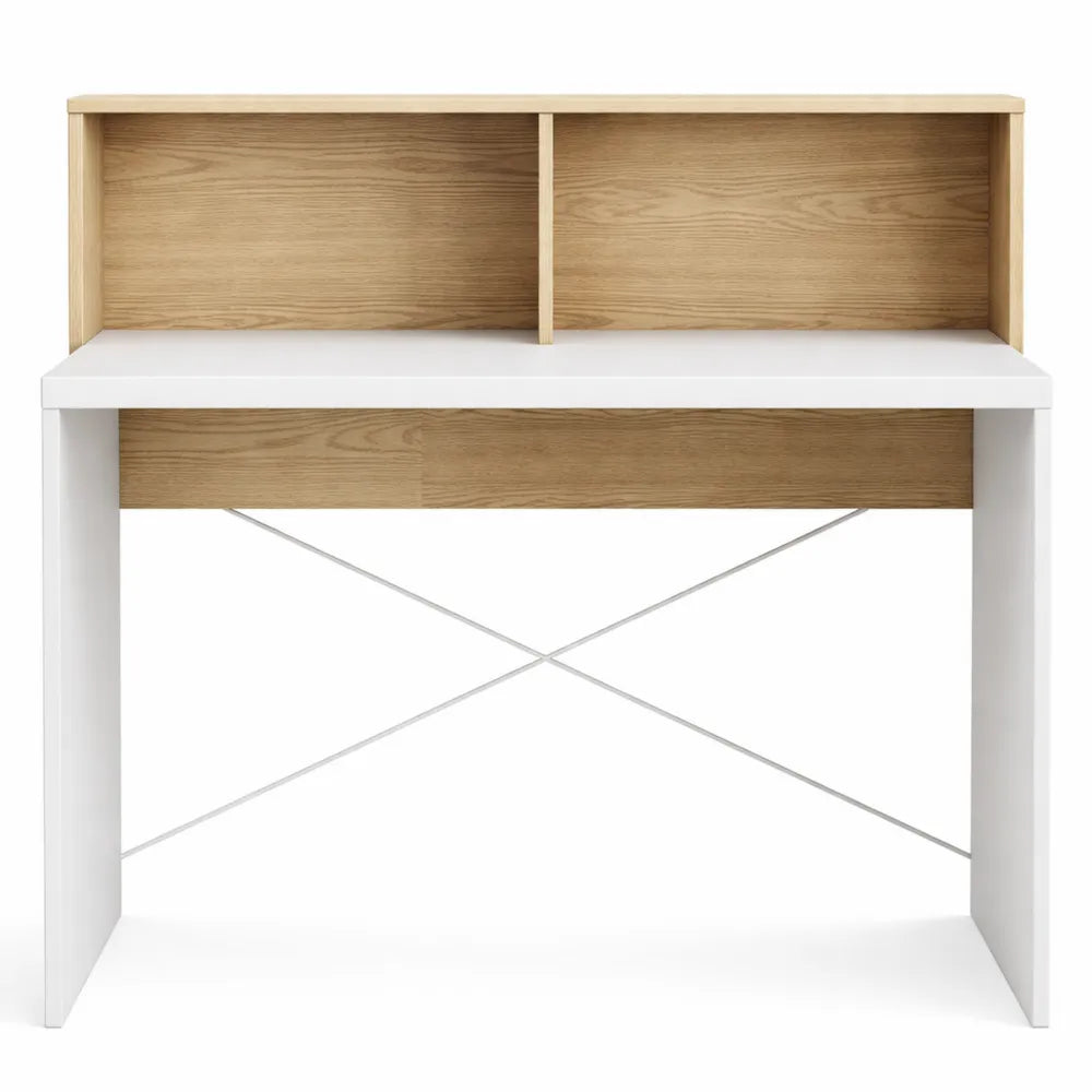 Table d'ordinateur avec rangements ouverts pour petits espaces