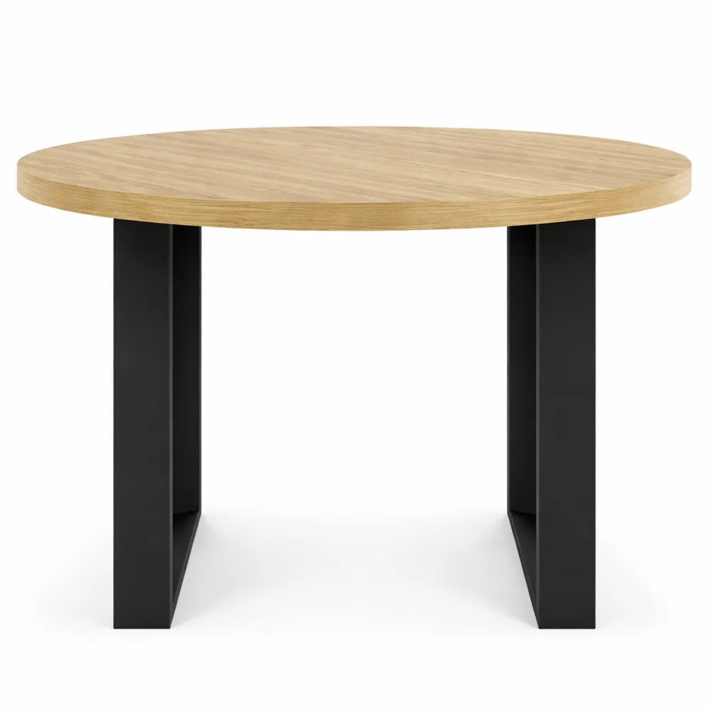 Table à Manger Ronde en Bois pour 4 Personnes 110 cm