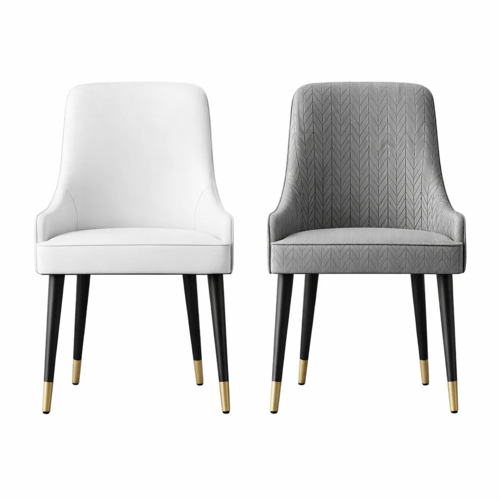 Ensemble de 2 chaises confortables en cuir pour salle à manger