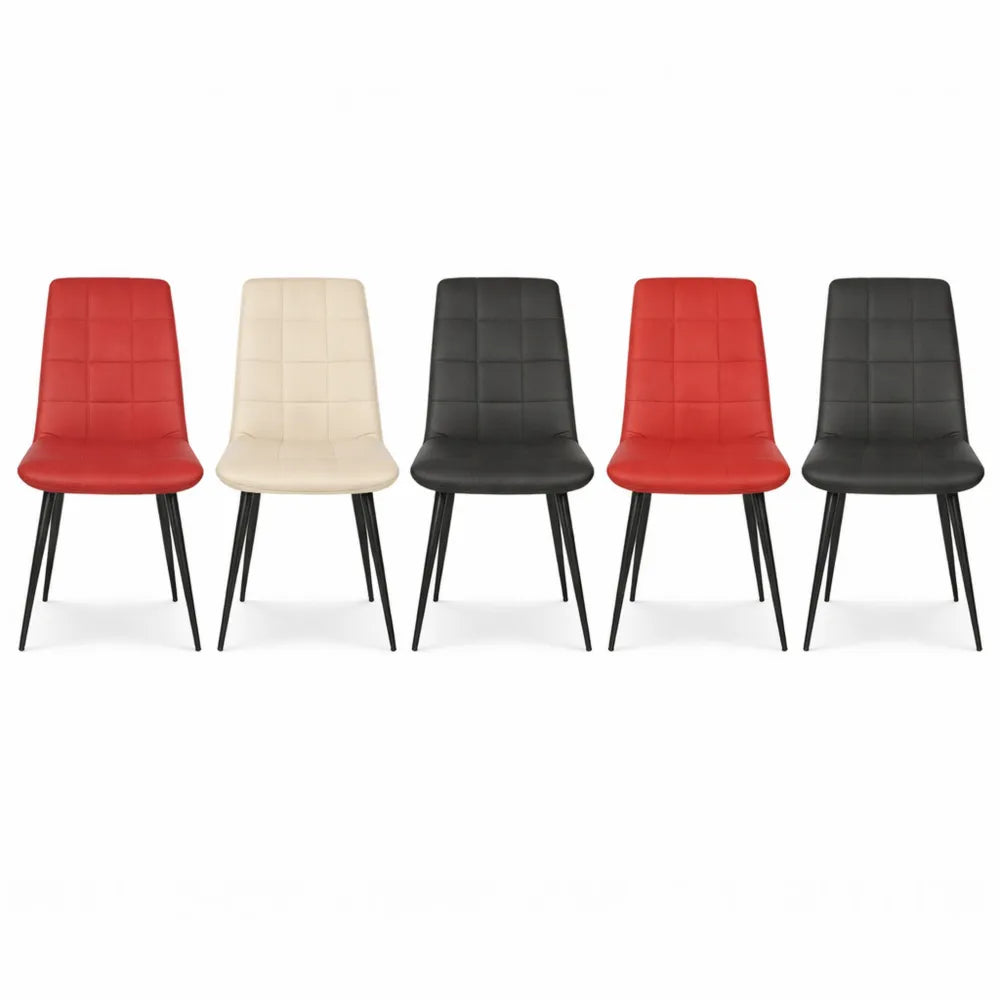 Ensemble de 6 chaises en velours couleurs variées