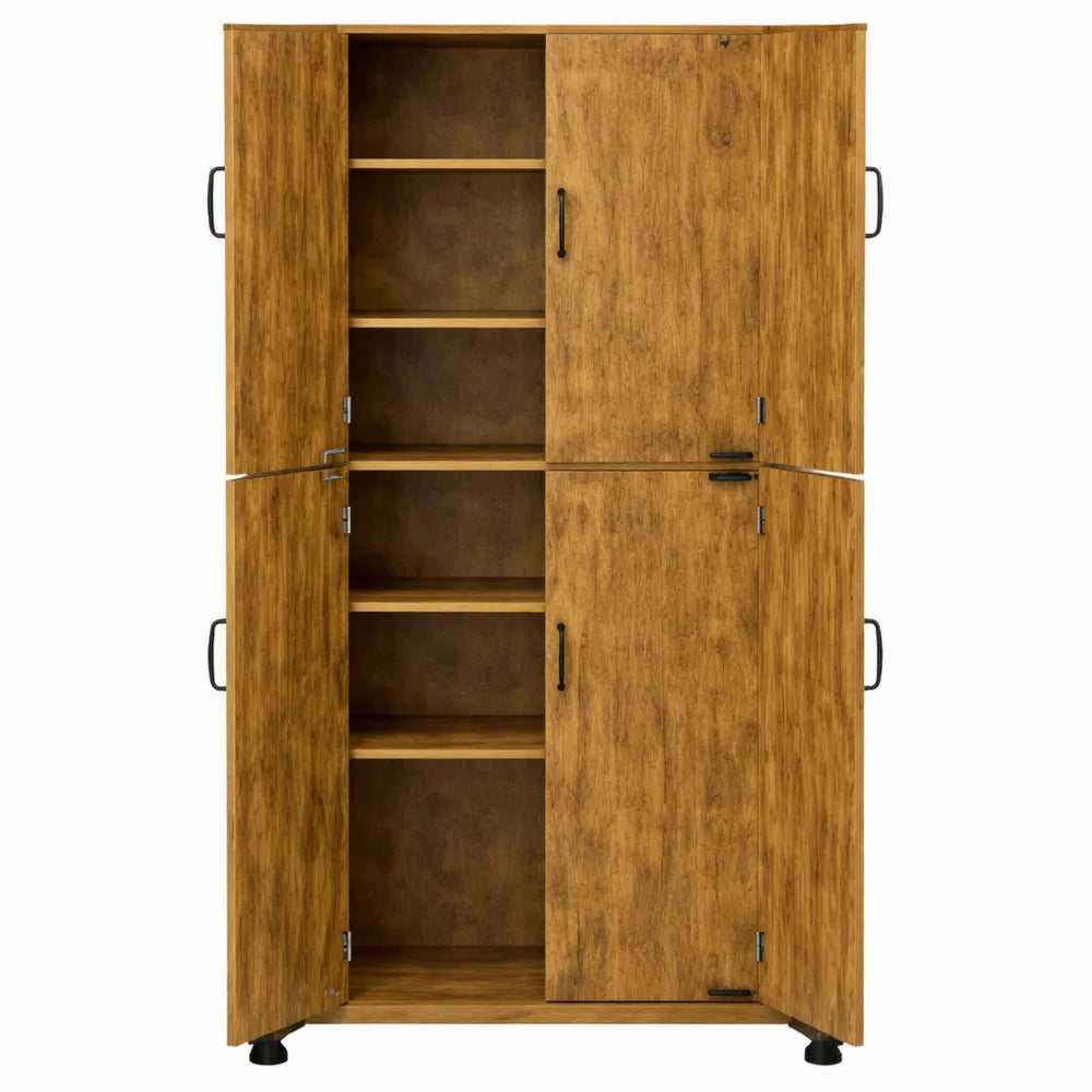 Grande armoire rustique à 4 portes avec étagères pour chambre et salon