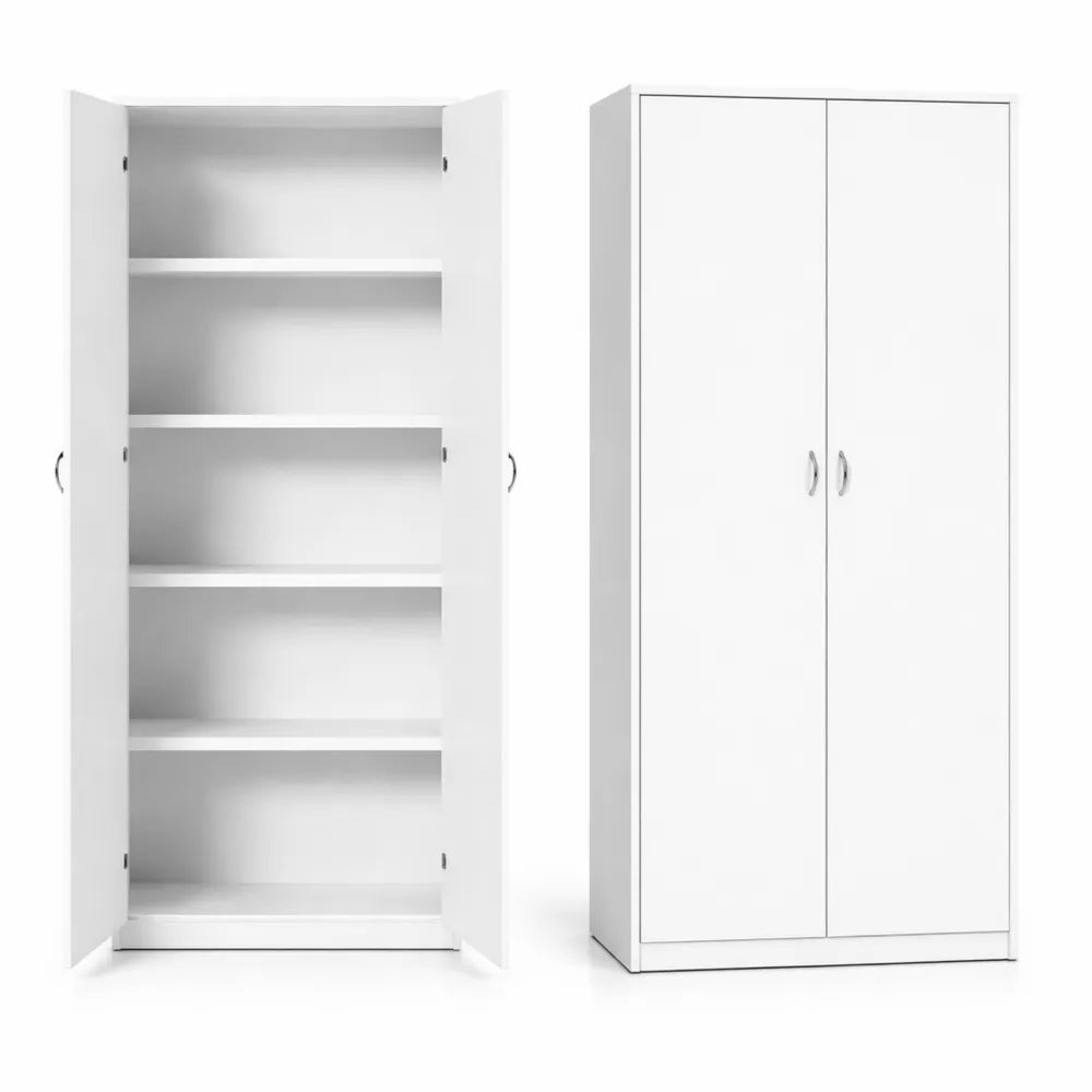 Armoire de Rangement Polyvalente Blanche avec Étagères